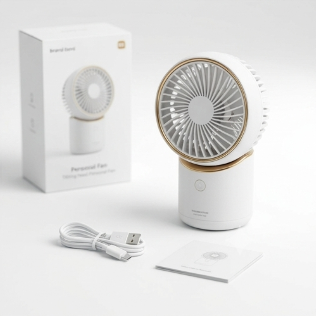 Premium Desktop Mini Fan – Portable USB Rechargeable Personal Cooling Fan for Office & Home