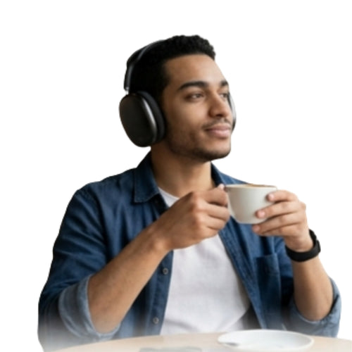 P9 Wireless Bluetooth Over-Ear Headphones with Deep Bass & Mic – Matte Black